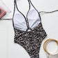 NY CANDY Leopard Halter Neck Ring Detail One-Piece Swimsuit