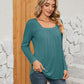 Full Size Square Neck Long Sleeve T-Shirt