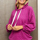 BiBi Brushed Checker Drawstring Long Sleeve Hoodie - Brand BiBi