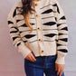 Color Block Button Front Cardigan