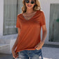 Lace Detail V-Neck Short Sleeve T-Shirt
