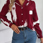 Printed Collared Neck Button Up Shirt