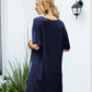 Slit Boat Neck Half Sleeve T-Shirt