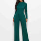 SavannahJayJumpers Long Sleeve Mock Neck Wide Leg Jumpsuit