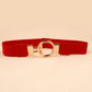 Circle Shape Buckle Zinc Alloy Buckle PU Leather Belt