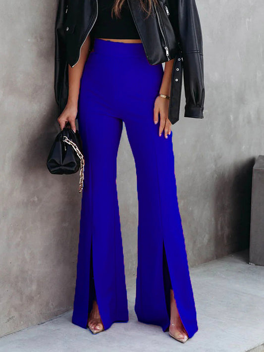 Justine&CC Front Slit Flare Leg Pants