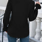 Eyelet Notched Flounce Sleeve Blouse