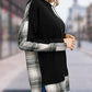 Jaylynn Plaid Drawstring Long Sleeve Slit Hoodie