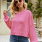 Chic Babe' Round Neck Dropped Shoulder Sweater 🦋