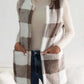 Shawnie Sherpa Plaid Open Front Vest Coat