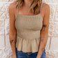Smocked Square Neck Spaghetti Strap Cami