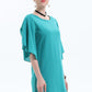 Women's DANICA Round Neck Half Flutter Short Sleeve Tunic Blouse