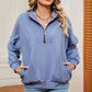 Half Zip Dropped Shoulder Sweatshirt