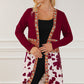 Printed Long Sleeve Open Front Outerwear