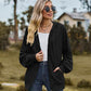 Zip Up Drawstring Long Sleeve Hooded Jacket