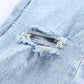 Women's KATYLIN' Full Size Distressed Frayed Trim Flared Jeans