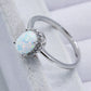 925 Sterling Silver 4-Prong Opal Ring