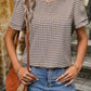 Printed Round Neck Short Sleeve Blouse