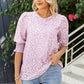 Polka Dot Round Neck Lantern Sleeve Blouse