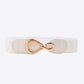 Women's Ribbed Alloy Buckle Elastic Belt