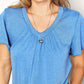 Full Size Double Take Ruched V-Neck Short Sleeve T-Shirt