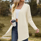 Cable-Knit Long Sleeve Cardigan with Pocket
