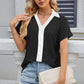 Eyelet Johnny Collar Short Sleeve T-Shirt