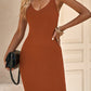 Women's Ribbed Sleeveless V-Neck Dress