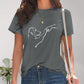 Dog Graphic Round Neck T-Shirt