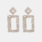 Square Shape Glass Stone Dangle Earrings