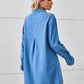 Pocketed Dropped Shoulder Mini Denim Dress