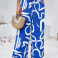 Smocked Printed Wide Leg Pants with Pockets