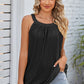 Openwork Round Neck Wide Strap Tank