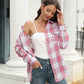 Plaid Button Up Pocketed Shirt
