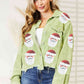 Santa Sequin Raw Hem Jacket