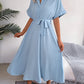 Aaliyah Isla Short Sleeve Collared Tie Belt Dress