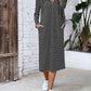 Striped Zip Front Hooded Dress