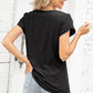Eyelet Notched Petal Sleeve Blouse