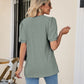 Full Size Eyelet Puff Sleeve V-Neck Top