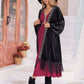 V-Neck Lantern Sleeve Ruffle Hem Dress