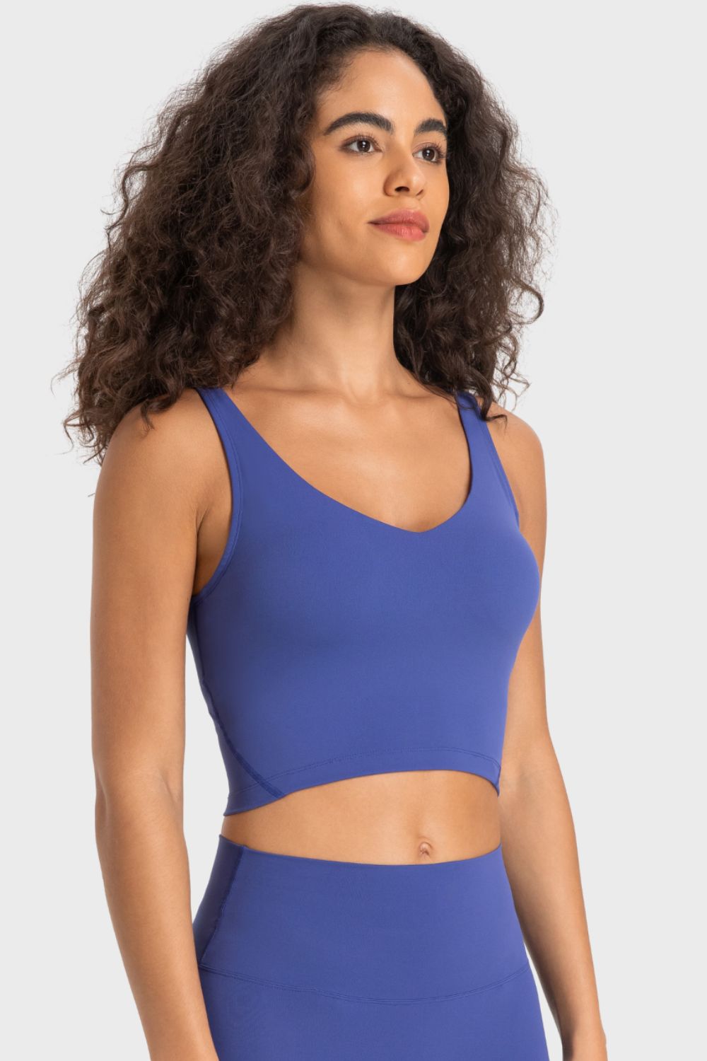 Deep V-Neck Crop Sports Bra in Assorted Colors