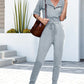 Buttoned Half Sleeve Round Neck Jumpsuit
