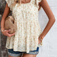 Printed Square Neck Cap Sleeve Blouse