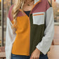 Color Block Zip-Up Long Sleeve Jacket