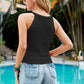 SO YOU Ribbed Trim Round Neck Sleeveless Knit Top