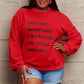 Simply Love SEASONAL Full Size Letter Graphic Round Neck Sweatshirt