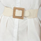 Ivory or Chestnut PU Leather Belt
