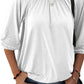 Full Size Gathered Detail Round Neck T-Shirt