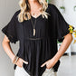 SO YOU V-Neck Flounce Sleeve Babydoll Blouse
