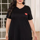 Women's Plus Size Lace Trim V-Neck Short Sleeve Night Dress